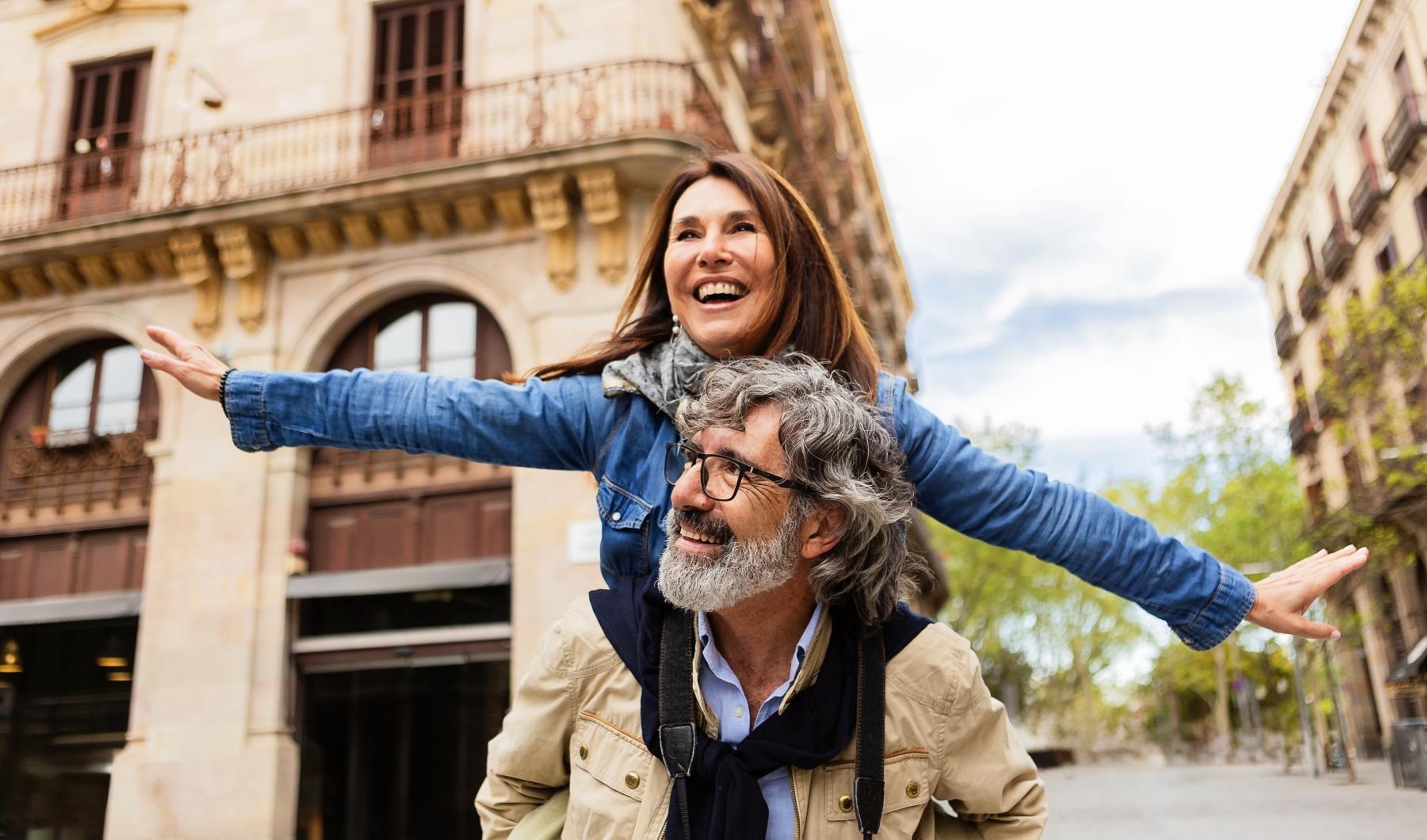 a person carrying another person on their back