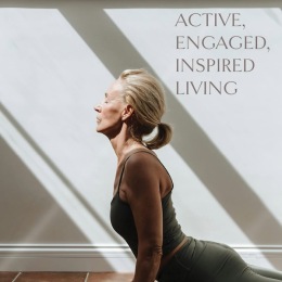a woman doing yoga