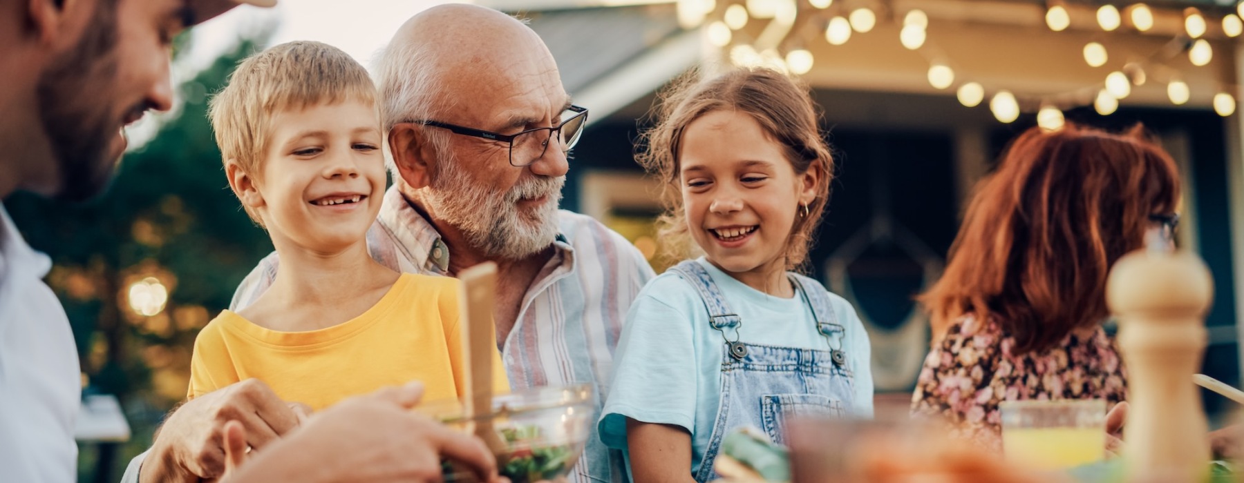 a group of people sitting at a table