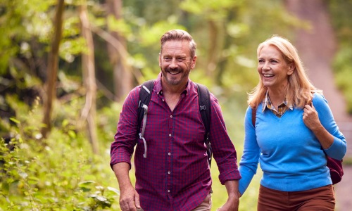 couple walking on trail