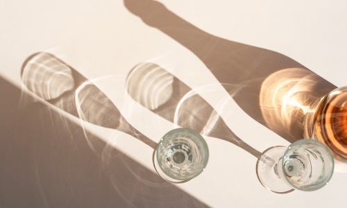 wine glasses on table 