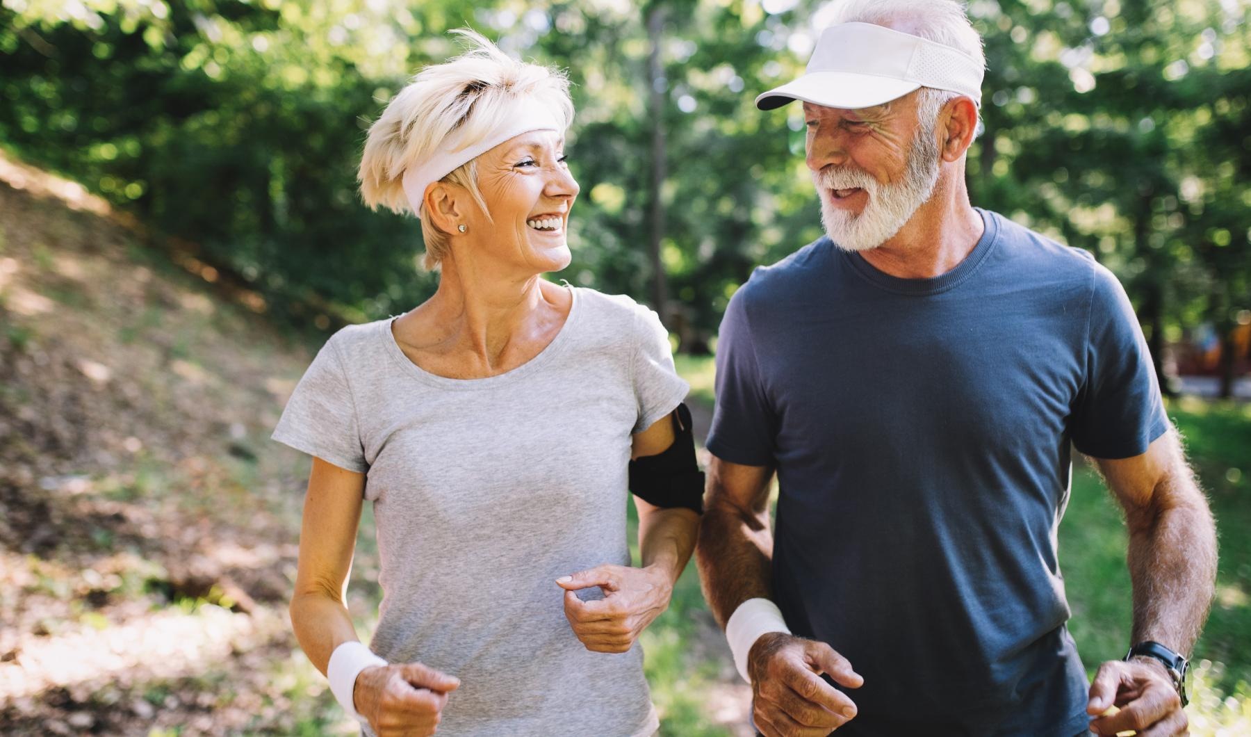 a man and a woman exercising